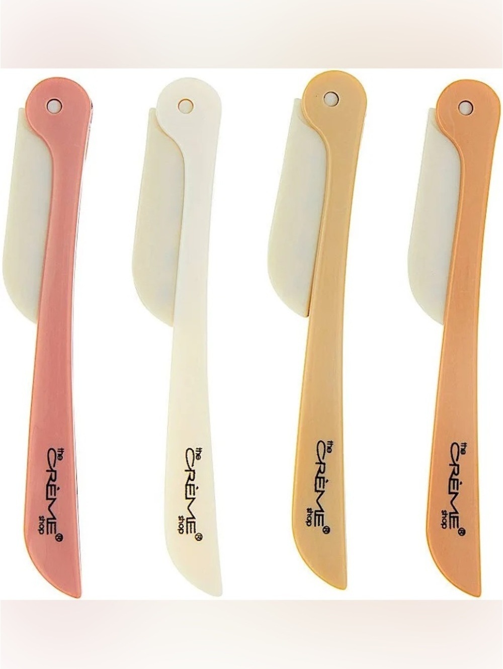 4 pack Crème shop Facial Dermaplaning Razor - Cream, Pink, Gold,‎ Orange